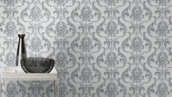 Vliestapete Rasch Barock Muster Grau Silber 315615