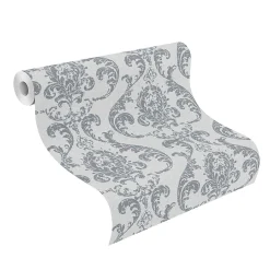 Vliestapete Rasch Barock Muster Grau Silber 315615