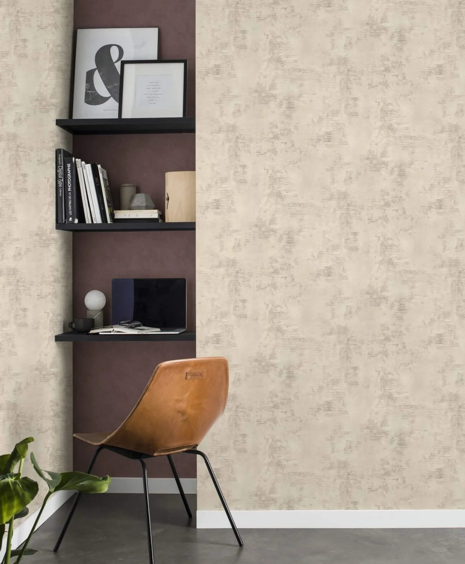 Vliestapete Rasch Beton-Optik Uni braun 426212