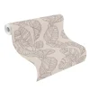 Vliestapete Rasch Blatt Muster Beige Silber 822632
