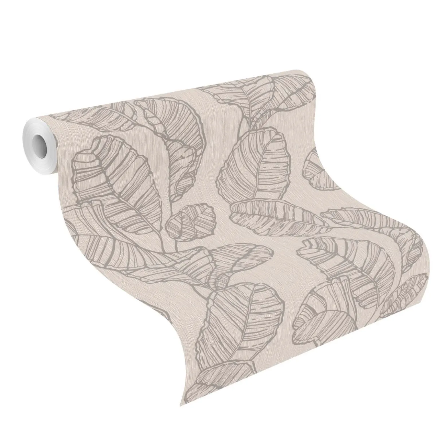 Vliestapete Rasch Blatt Muster Beige Silber 822632