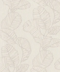 Vliestapete Rasch Blatt Muster Beige Grau 822618