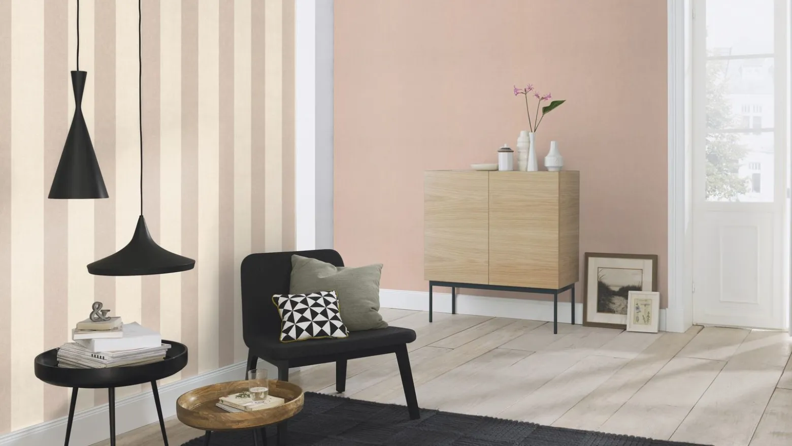 Vliestapete Rasch Blockstreifen braun beige 485462