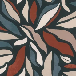 Vliestapete Rasch Blätter Abstrakt Blau Beige 869309
