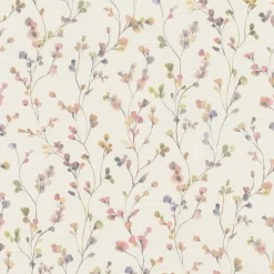 Vliestapete Rasch Blätter Aquarell Creme Grün Rosa 486155