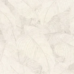 Vliestapete Rasch Blätter Creme Grau Metallic 720525