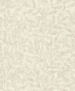 Vliestapete Rasch Blätter Creme Beige Metallic 315004