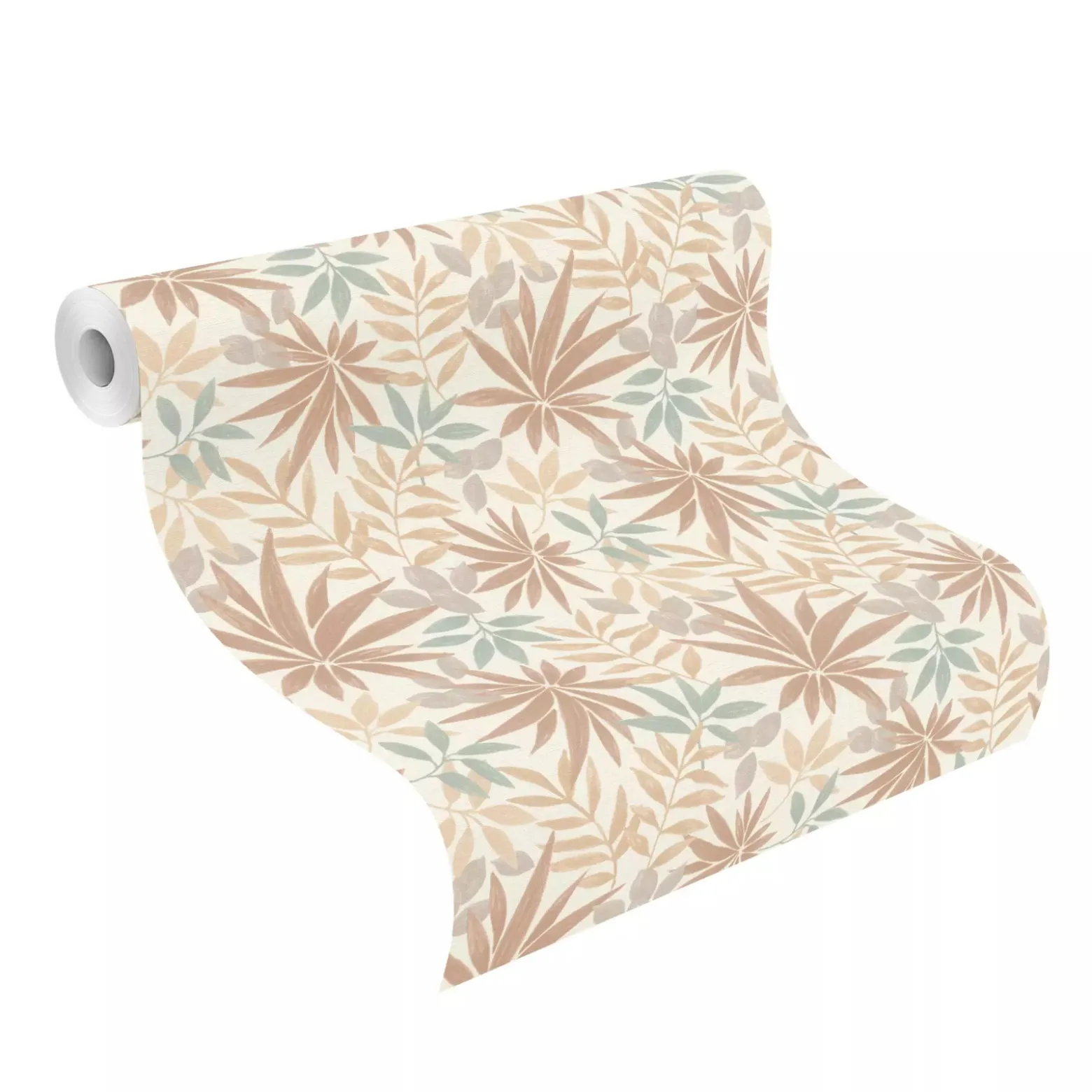 Vliestapete Rasch Blätter Creme Braun Blau 580228
