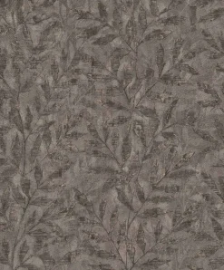 Vliestapete Rasch Blätter Dunkelbraun Metallic 315059