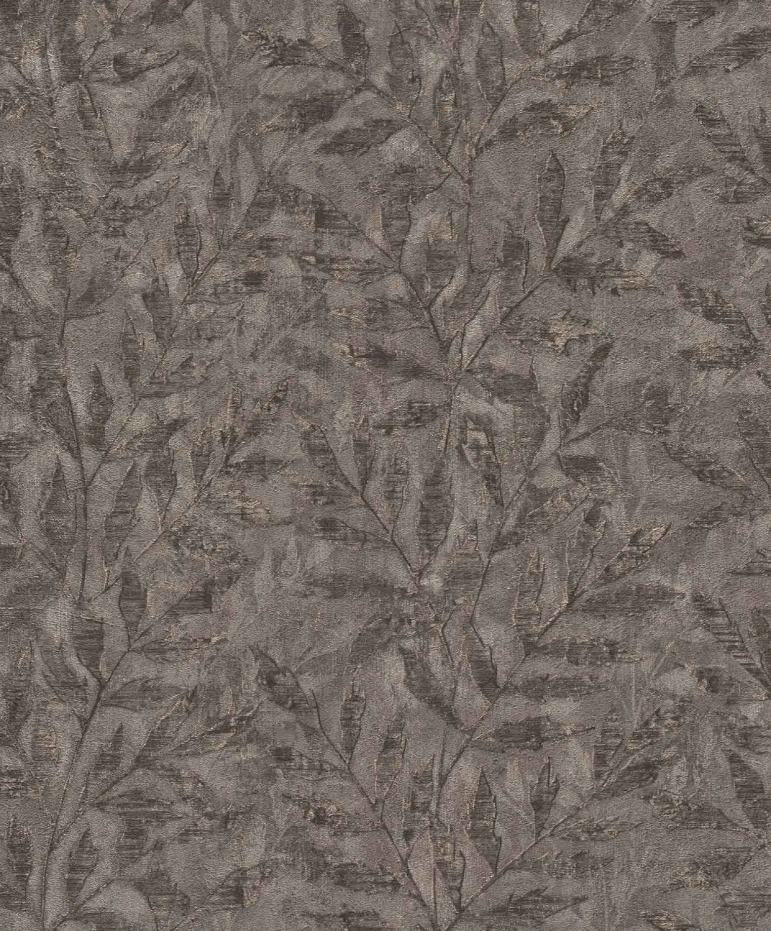 Vliestapete Rasch Blätter Dunkelbraun Metallic 315059