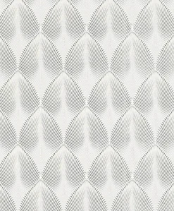 Vliestapete Rasch Blätter 3D weiß silber metallic 535839