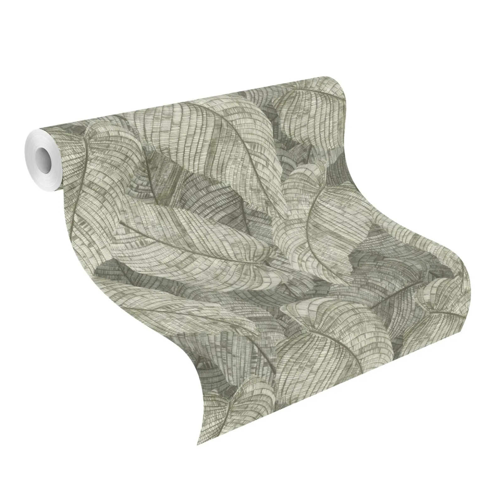 Vliestapete Rasch Blätter Floral Grün Grau 720549