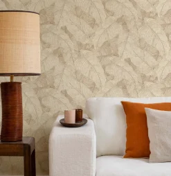 Vliestapete Rasch Blätter Floral Creme Beige 720556