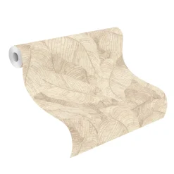 Vliestapete Rasch Blätter Floral Creme Beige 720556