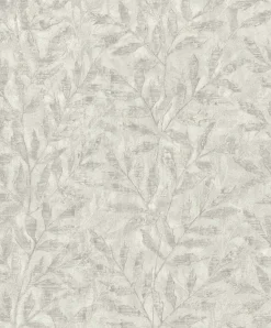 Vliestapete Rasch Blätter Grau Silber Metallic 315011