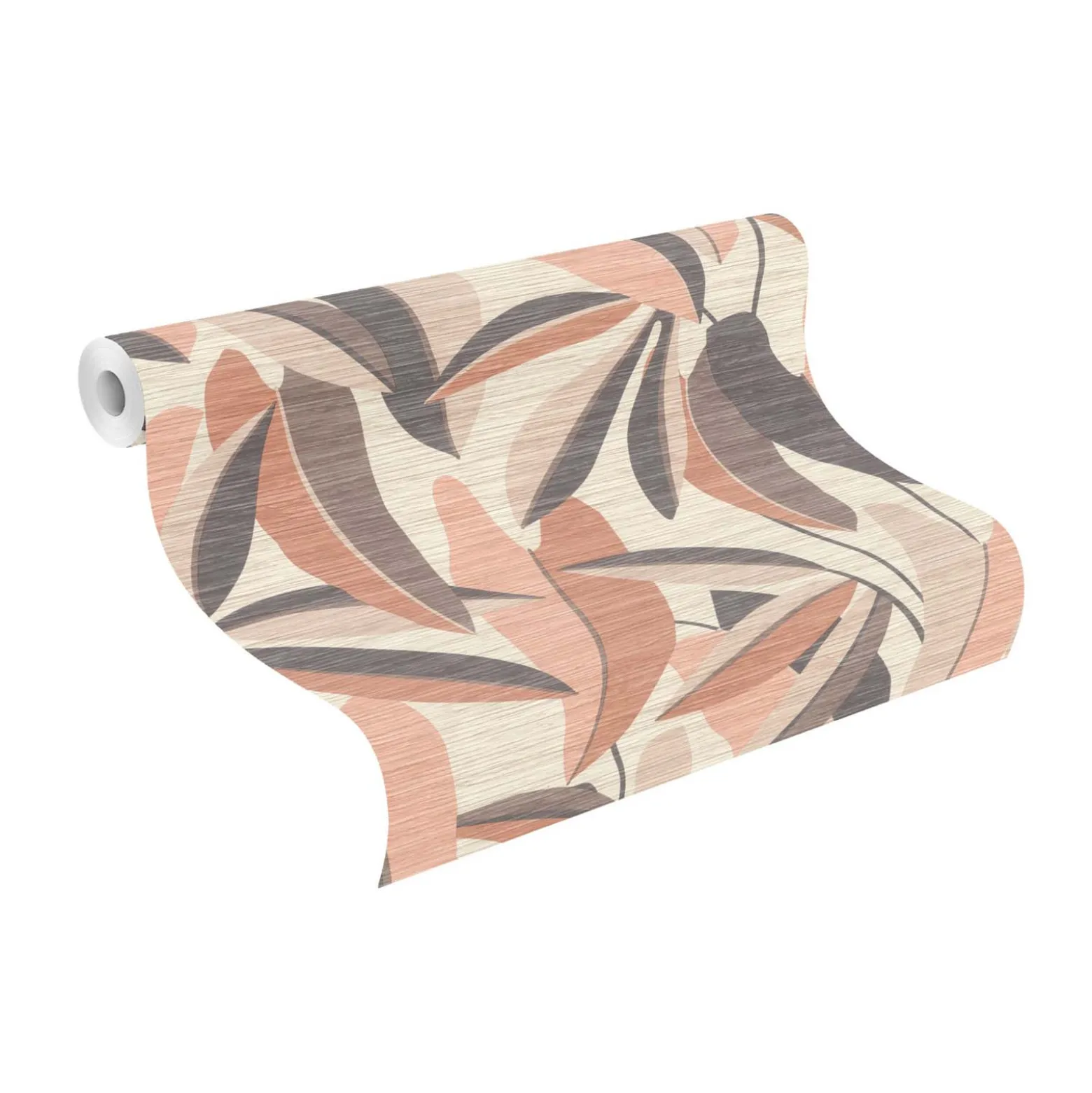 Vliestapete Rasch Blätter Holzoptik Beige Grau Braun 866353
