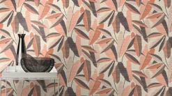 Vliestapete Rasch Blätter Holzoptik Beige Grau Braun 866353