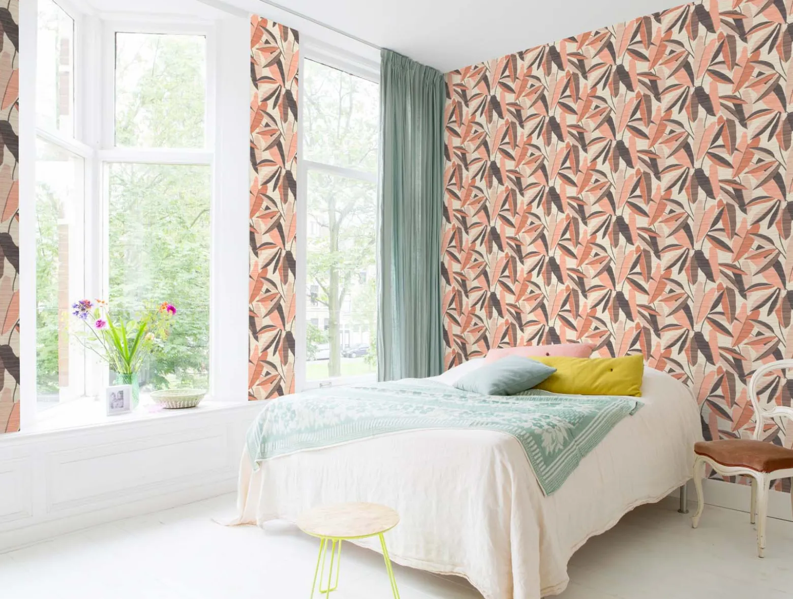 Vliestapete Rasch Blätter Holzoptik Beige Grau Braun 866353