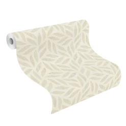 Vliestapete Rasch Blätter Muster creme beige 704624