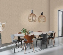 Vliestapete Rasch Blätter Stoffoptik Beige 866834