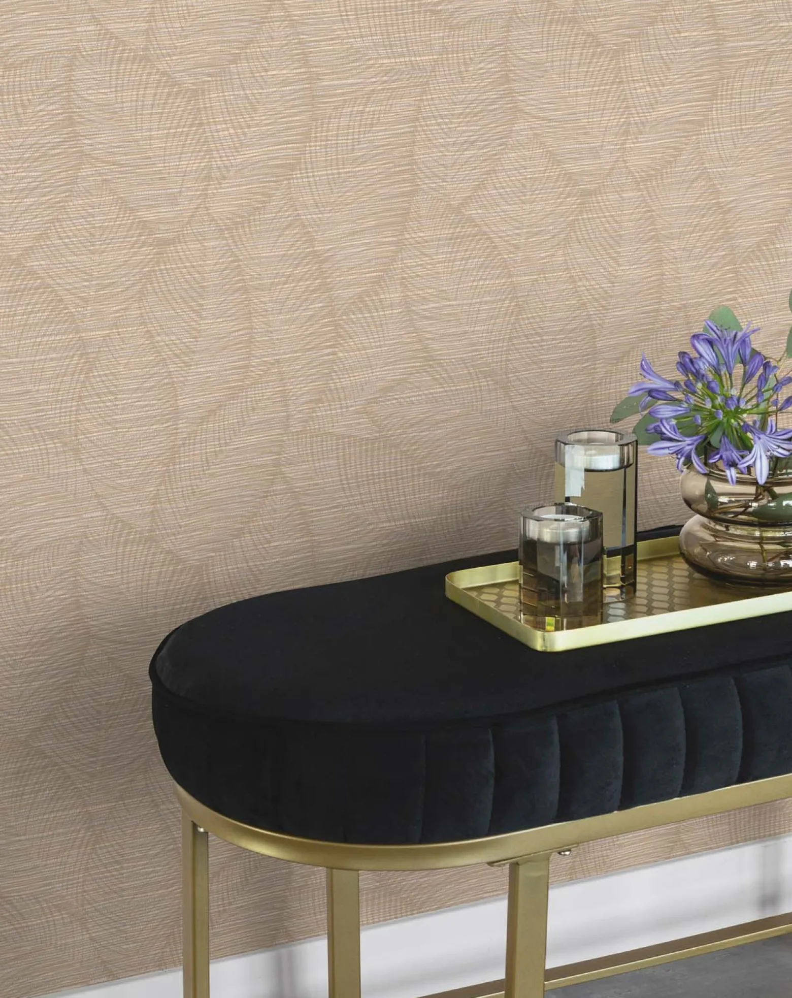Vliestapete Rasch Blätter Stoffoptik Beige 866834