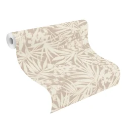 Vliestapete Rasch Blätter Tropisch Braun Creme 330311