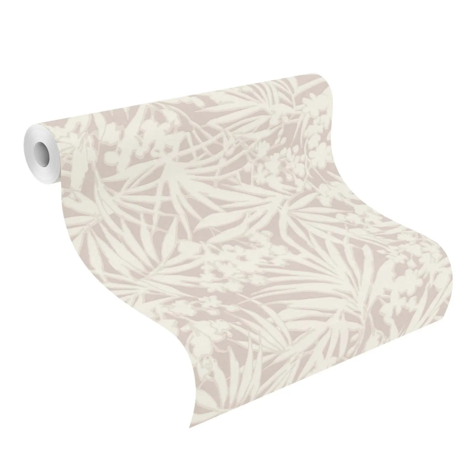 Vliestapete Rasch Blätter Tropisch Grau Creme 330304