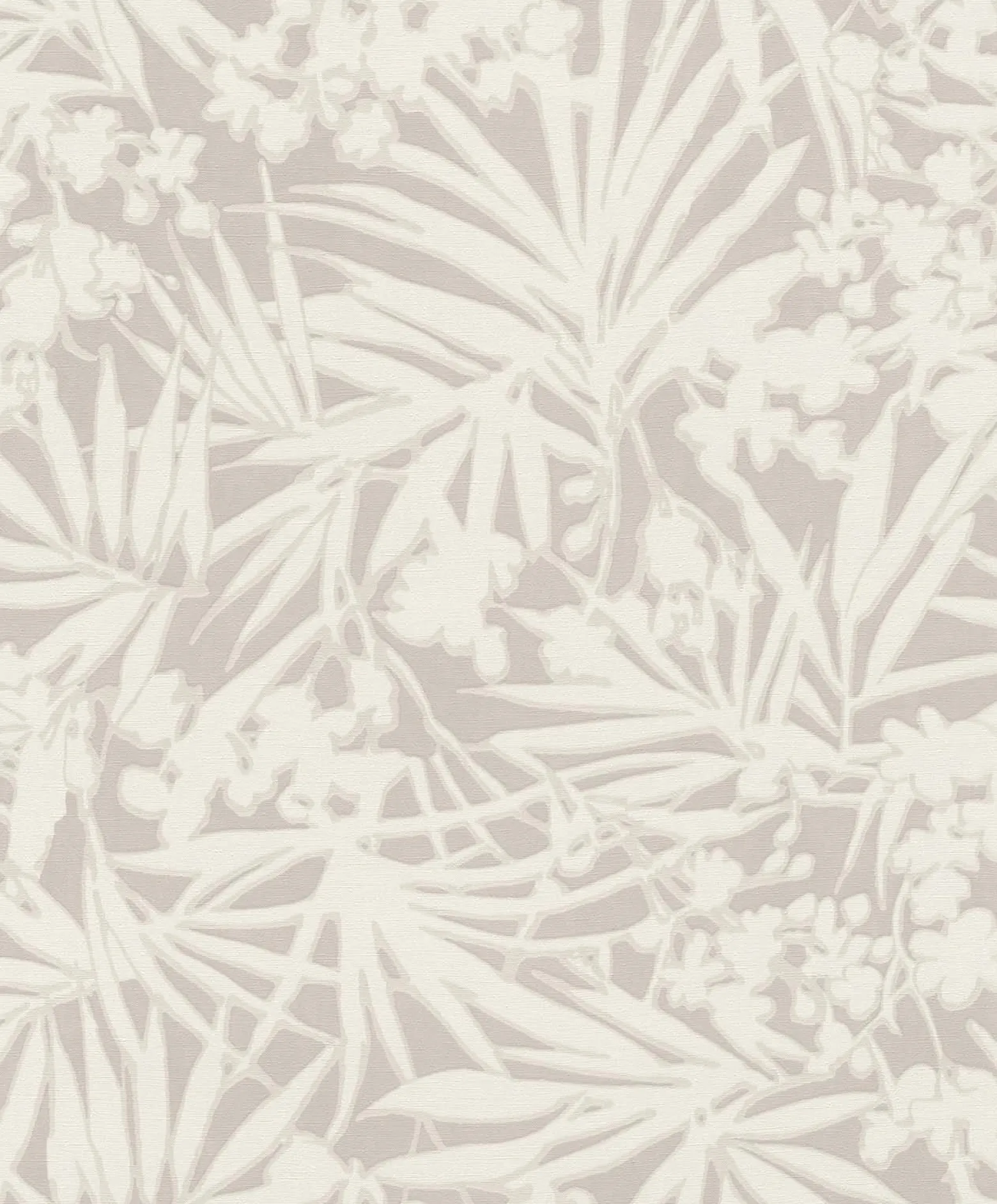 Vliestapete Rasch Blätter Tropisch Grau Creme 330304