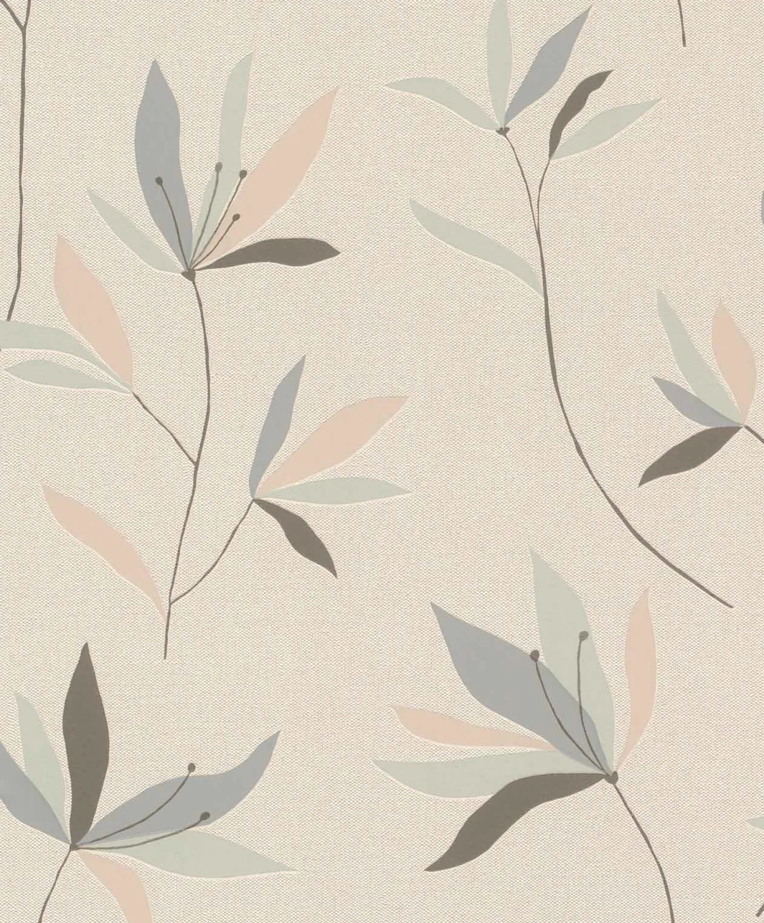 Vliestapete Rasch Blumen Beige Blau 634068