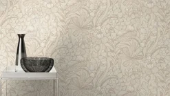 Vliestapete Rasch Blumen Blätter Beige 555349 Lirico