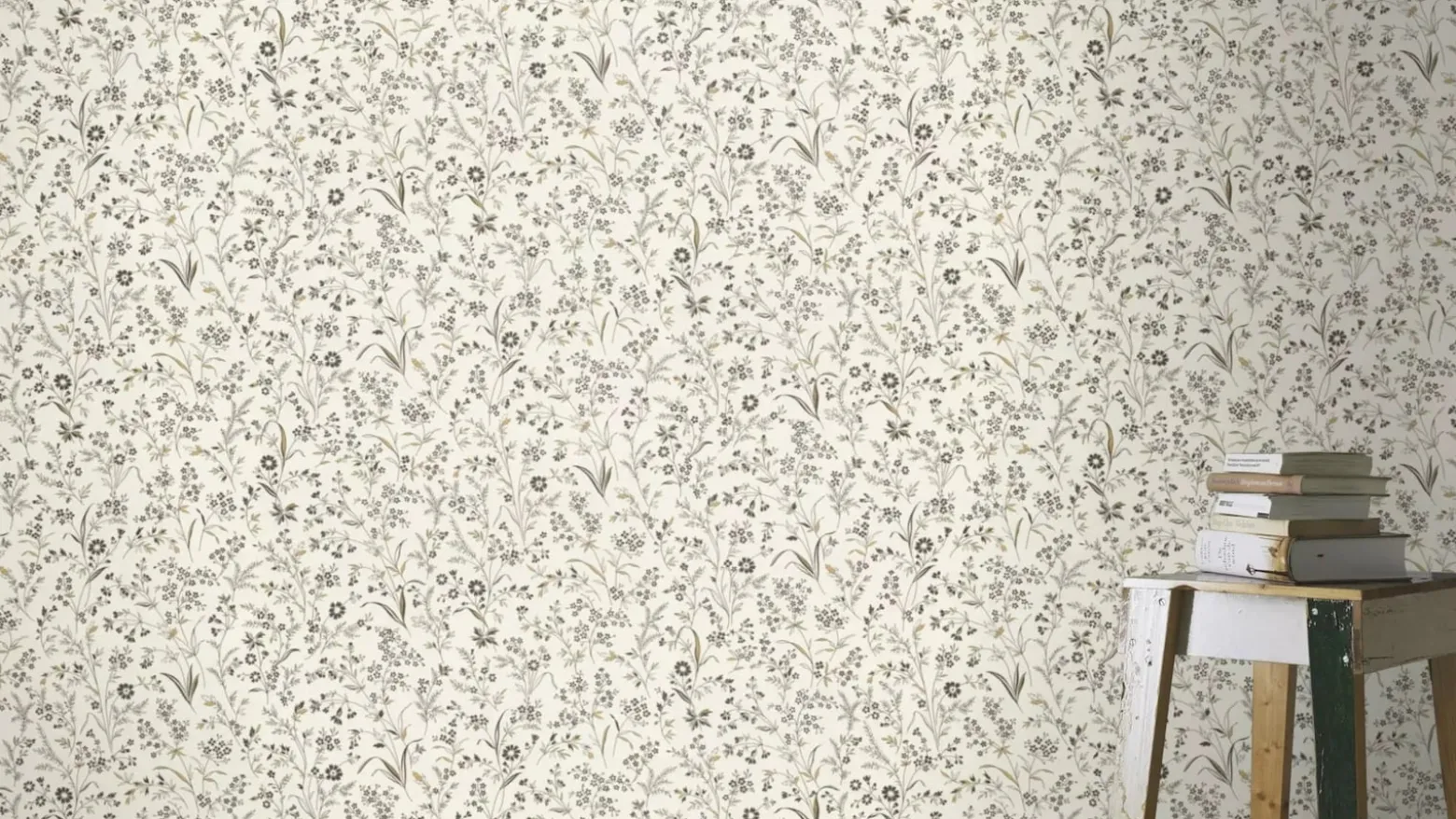 Vliestapete Rasch Blumen Creme Schwarz Gelb 869408