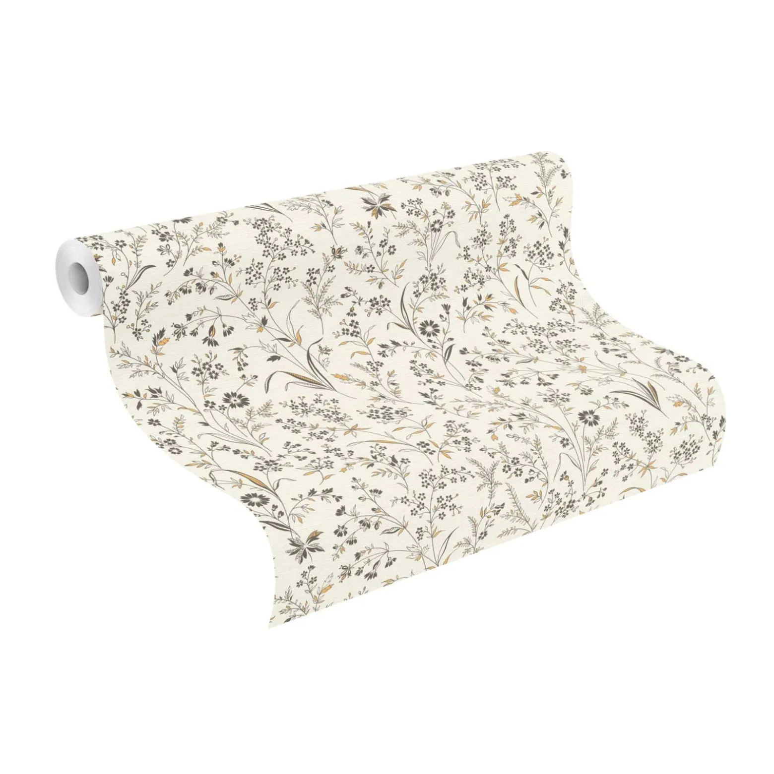 Vliestapete Rasch Blumen Creme Schwarz Gelb 869408