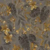 Vliestapete 538229 Rasch Blumen Grau Gelb