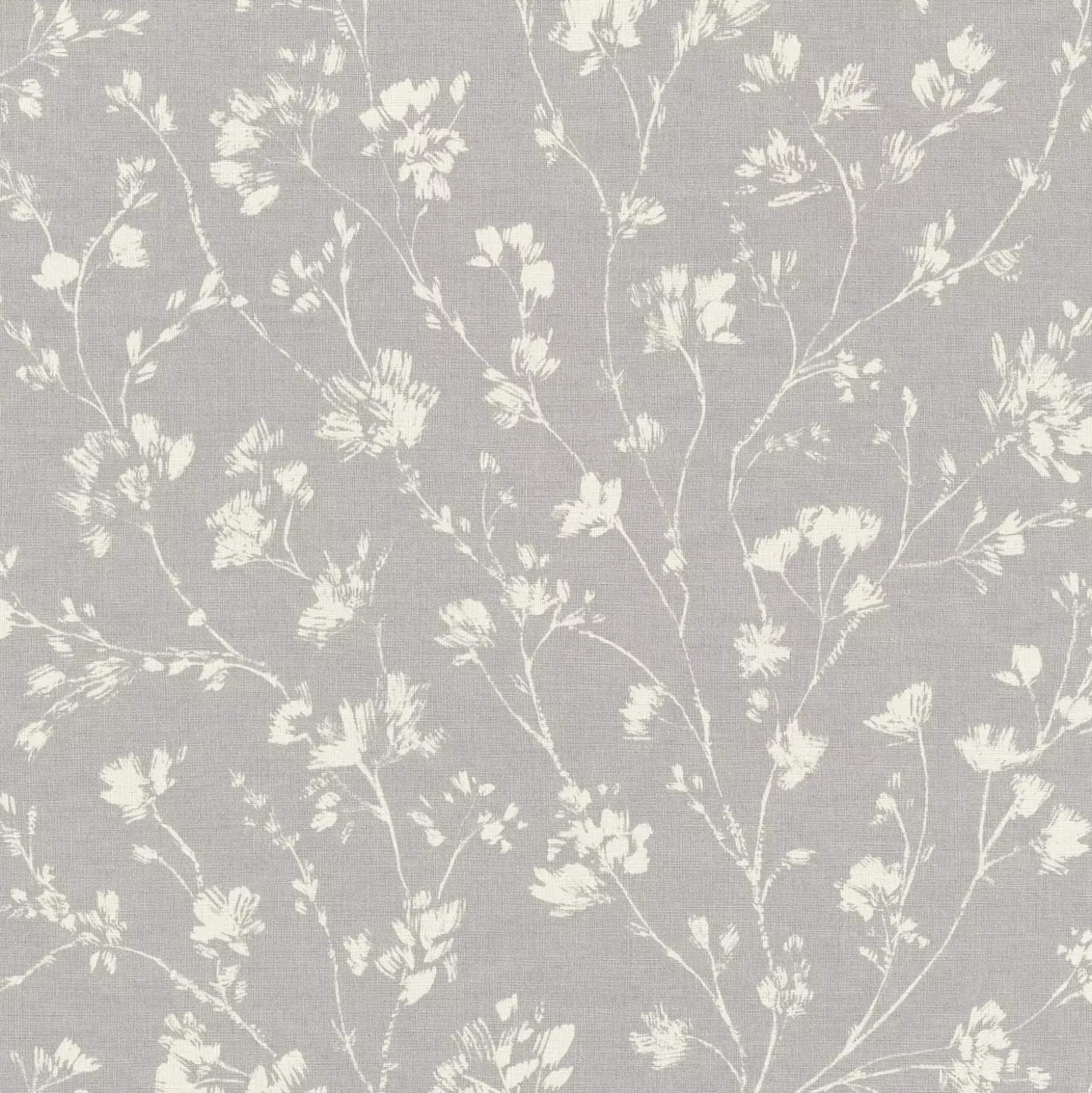 Vliestapete Rasch Blumen Textiloptik Grau Weiß 463828