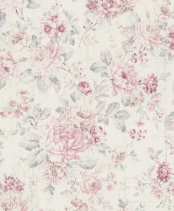 Vliestapete Rasch Blumen Vintage cremeweiß rosa 516029