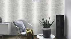 Vliestapete Rasch Deco Style Streifen silber weiß 413809