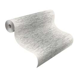 Vliestapete Rasch Deco Style Streifen silber weiß 413809