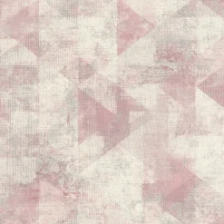 Vliestapete Rasch Dreieck Boho rosa grau 411508