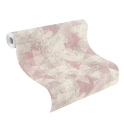 Vliestapete Rasch Dreieck Boho rosa grau 411508