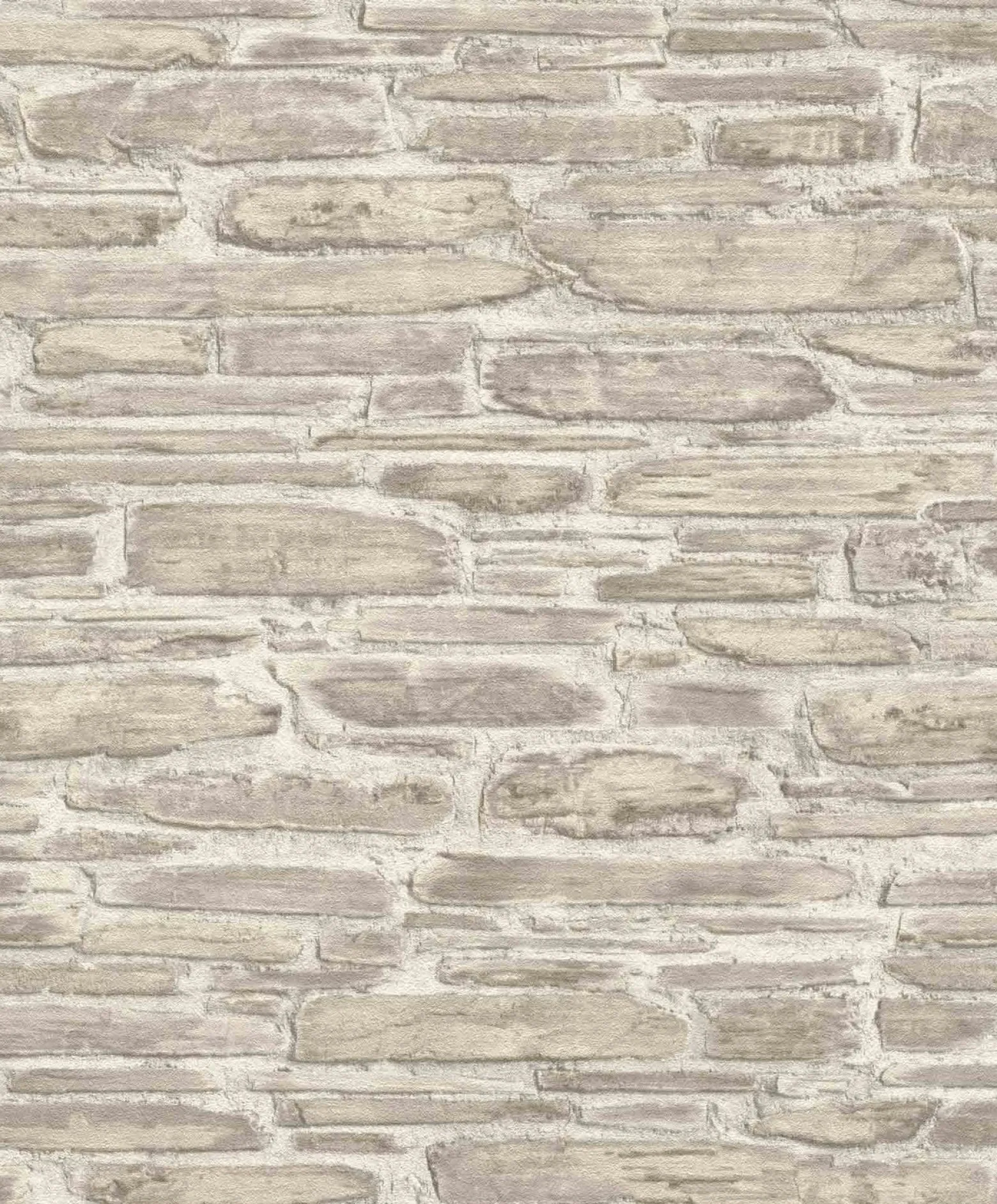 Vliestapete Rasch 3D Steinmauer beige creme 863413