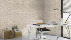 Vliestapete Rasch 3D Steinmauer beige creme 863413