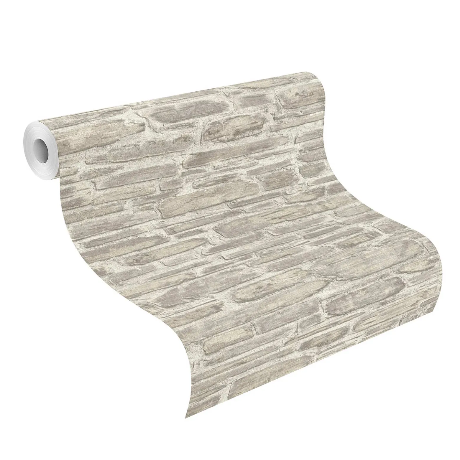 Vliestapete Rasch 3D Steinmauer beige creme 863413