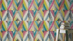 Vliestapete Rasch Ethno Raute bunt 704051
