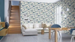 Vliestapete Rasch Farne Beige Blau 555127 Lirico