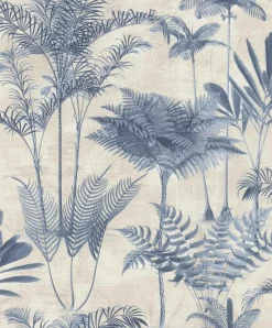 Vliestapete Rasch Farne Beige Blau 555127 Lirico