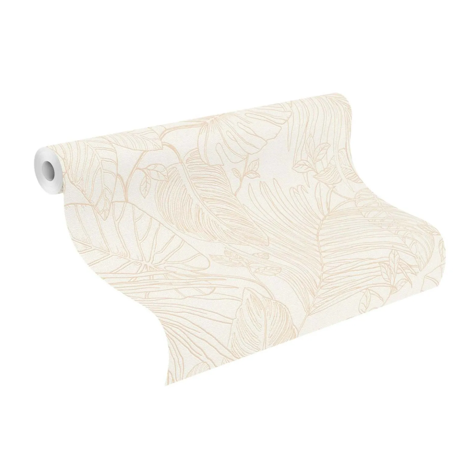 Vliestapete Rasch Farne Blätter Weiß Beige 690804