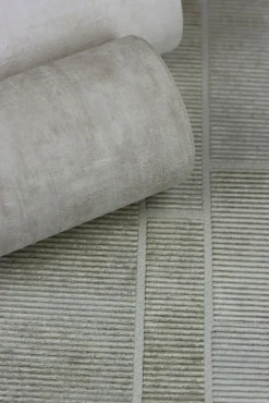 Vliestapete Rasch Fliesen beige-grau metallic 428209
