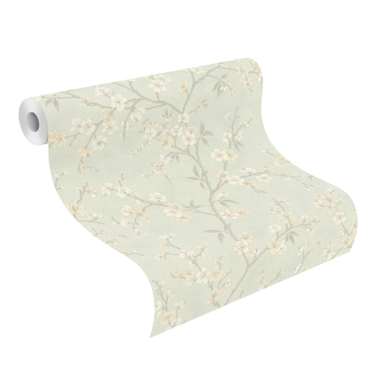Vliestapete Rasch Floral Blüten Blau Gold Metallic 456769