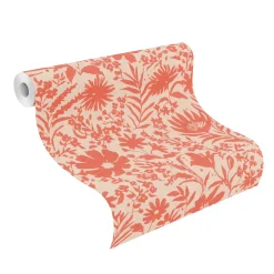 Vliestapete Rasch Floral Blumen Orange Beige 330427