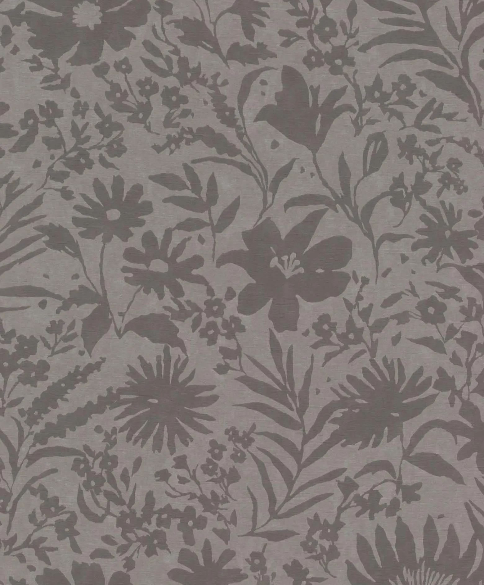 Vliestapete Rasch Floral Blumen Blätter Grau 330441